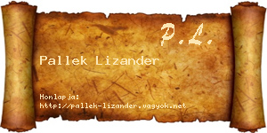 Pallek Lizander névjegykártya